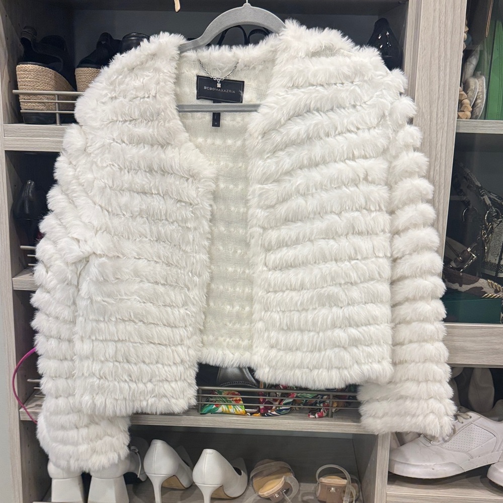 BCBGMaxAzria Cream Teddy Jacket